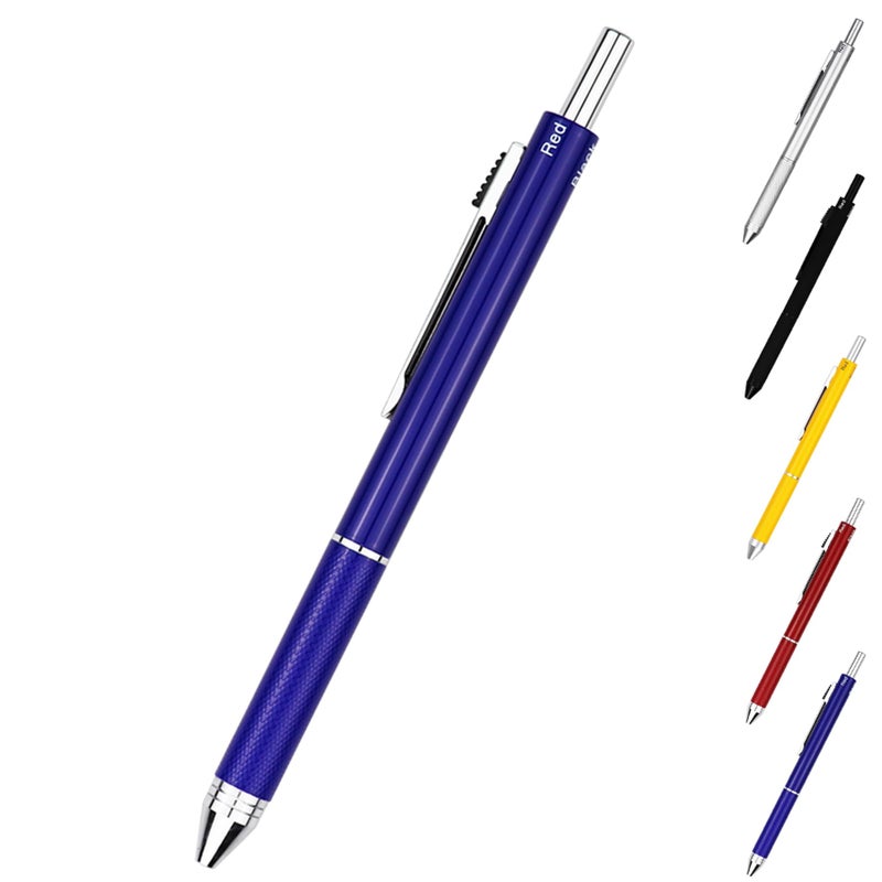 DUNBONG 4 in 1 Multicolor pen, Metal Cased Multifunction Pen, 0.5mm Mechanical Pencil, Red, Blue and Black Ball Pen, 1-Count (Blue) - Image 3